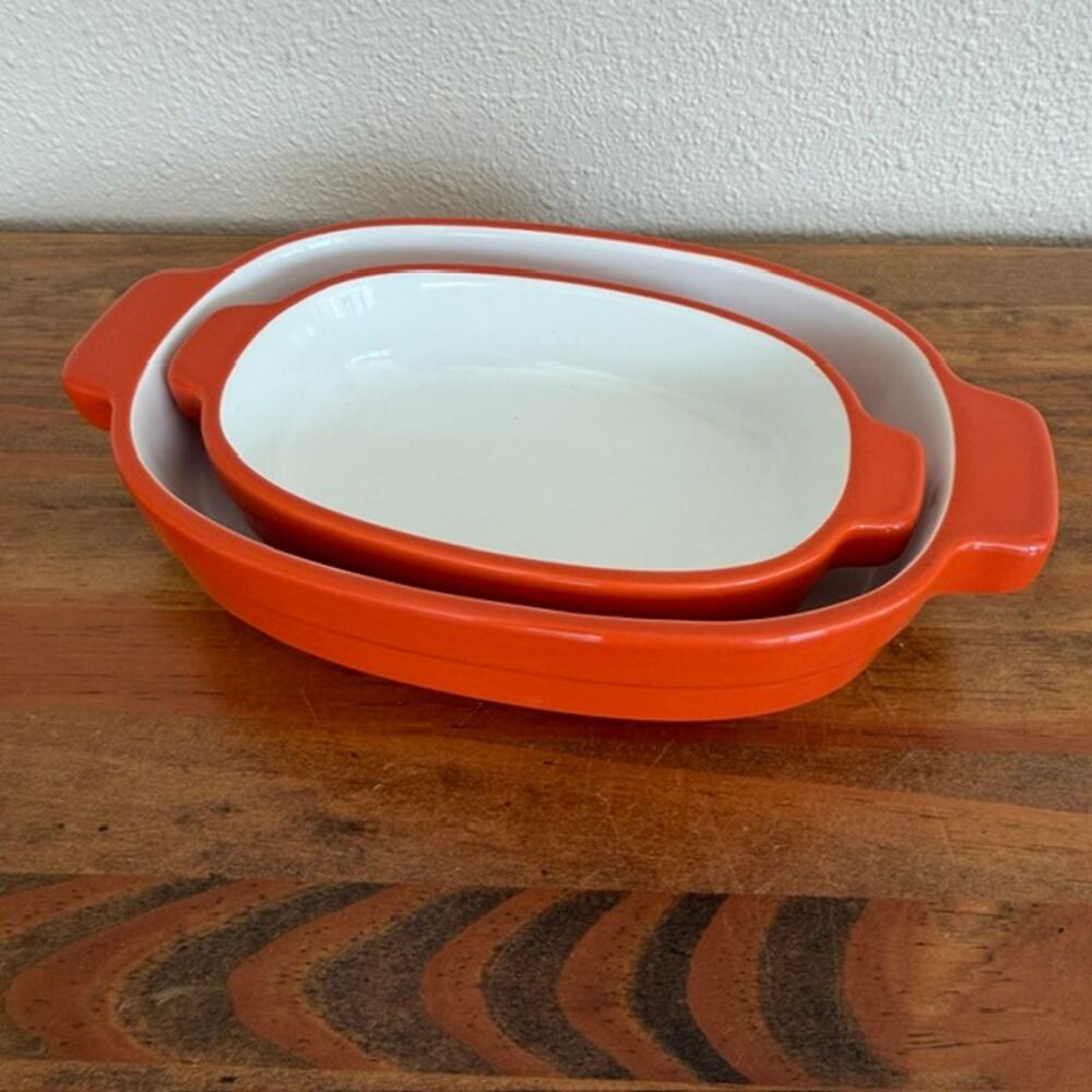 KitchenAid Orange .7qt and .3qt Chip-Resistant Ceramic Casserole Dishes